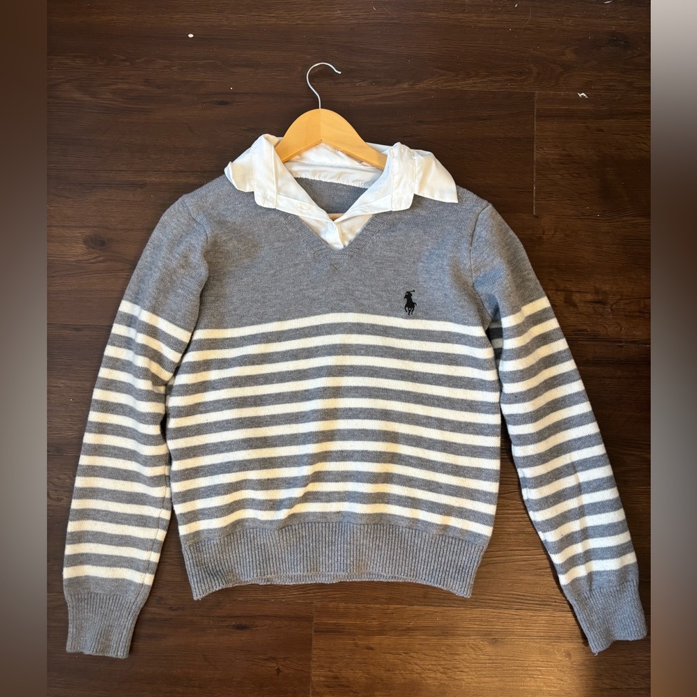 Gray Striped Sweater